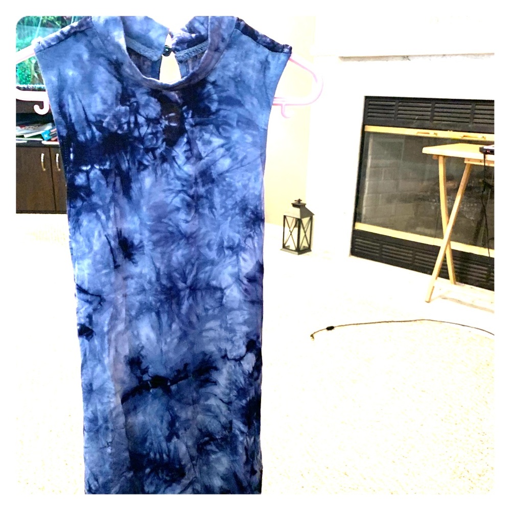 Sleeveless navy tie dyed Justice size 6 dress